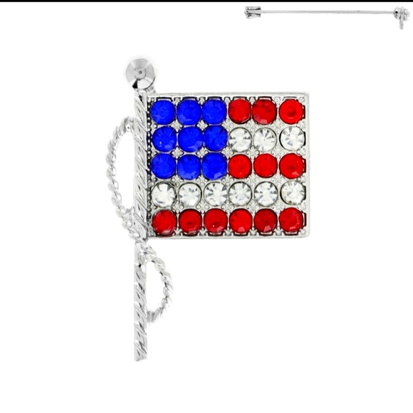 American Patriotic Flag Broach Pin Memorial Day, July 4th - Picture 2 of 2